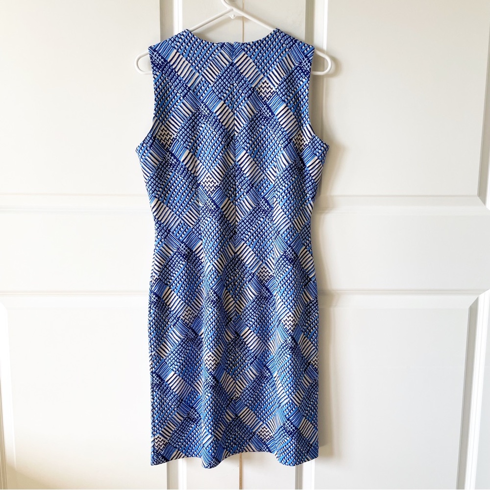 J. Mclaughlin Devon Blue Micro Plaid Sheath Sleev… - image 8